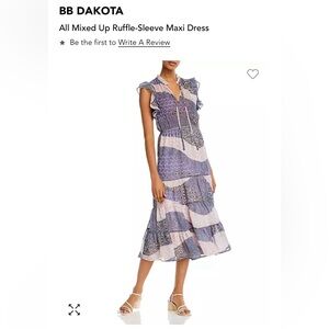 BB DAKOTA All Mixed Up Ruffle-Sleeve Maxi Dress